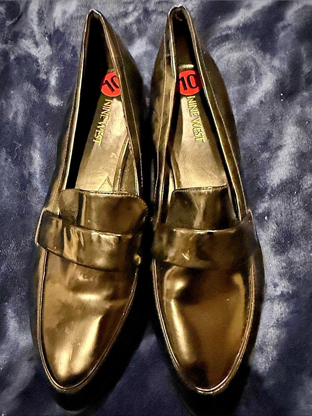 Nine West leather Black flats US 10M. BNWOB